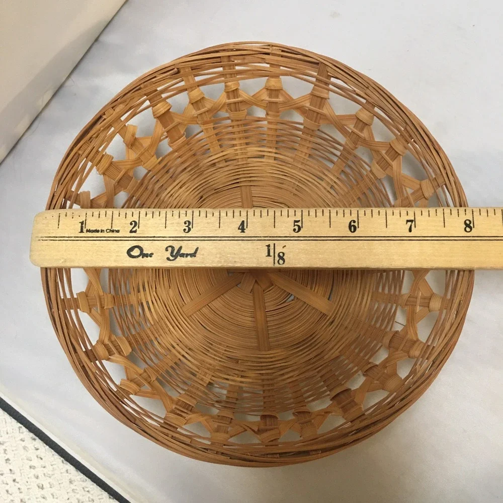 Woven Bamboo Basket Bowl Home Decor 8
